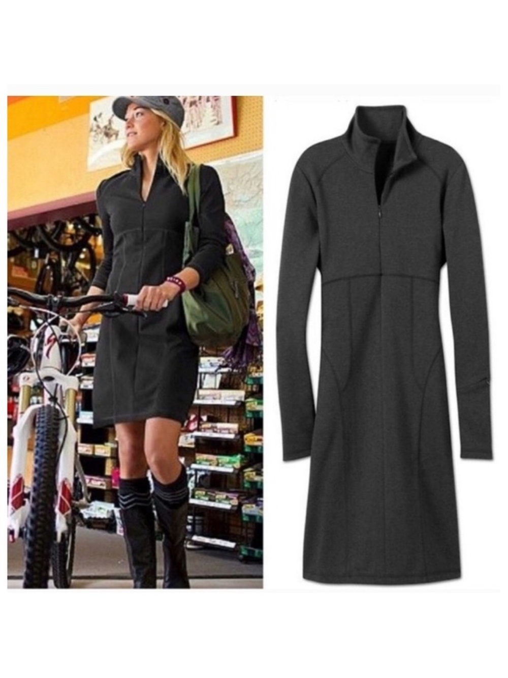·Athleta· long sleeve mockneck quarter zip Cassidy dress